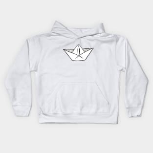 paper boat doodle Kids Hoodie